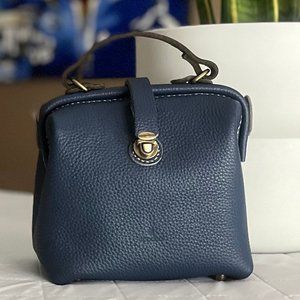Uppdoo Wonder Bag in bright navy pebbled leather - Authentic